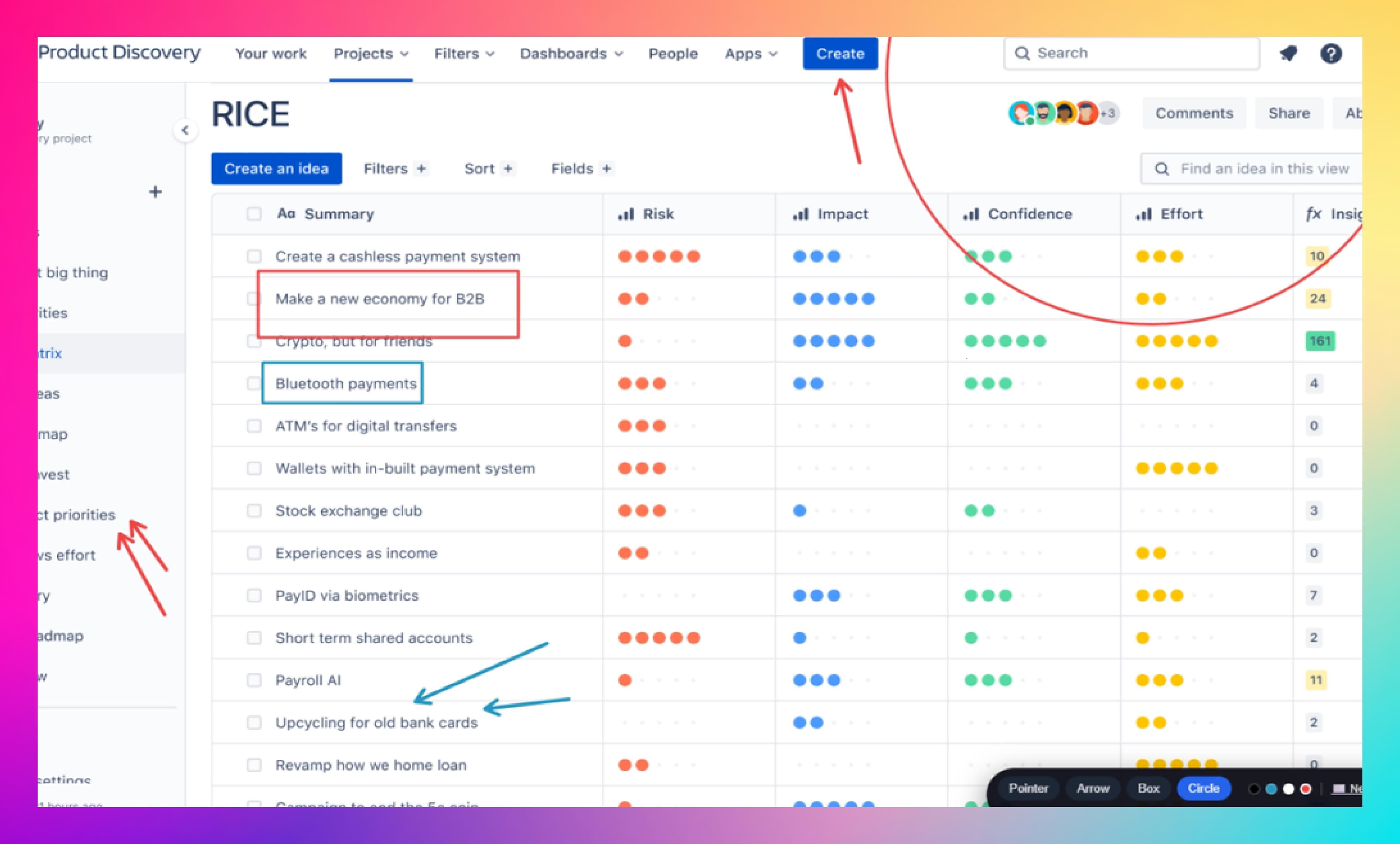 Annotation preview with highlight and arrow